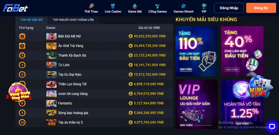 Các phương thức nạp rút tiền letou1 win